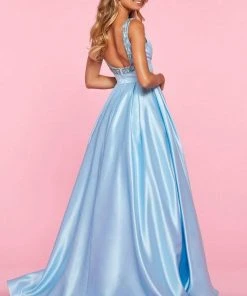 Sherri Hill - 53528 Beaded Scoop Neck Mikado A-Line Gown