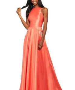 Sherri Hill - 53529 Satin Crystal Beaded A Line Dress