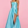 Sherri Hill - 53531 Long Straight-Across Lace Up A-Line Dress 1 Sherri Hill - 53531 Long Straight-Across Lace Up A-Line Dress