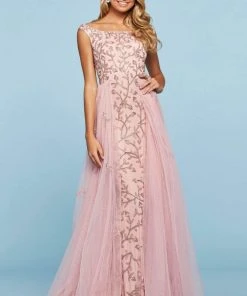 Sherri Hill - 53542 Bateau Beaded Fitted Dress