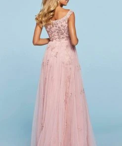 Sherri Hill - 53542 Bateau Beaded Fitted Dress