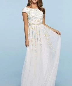 Sherri Hill - 53555 Bateau Beaded A-Line Dress