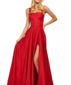 Sherri Hill - 53561 Taffeta Long Evening Dress With Slit