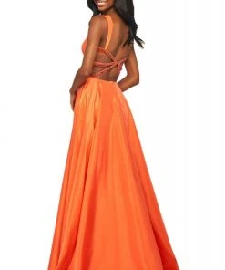 Sherri Hill - 53561 Taffeta Long Evening Dress With Slit