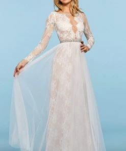 Sherri Hill - 53565 Bateau Beaded Long Sleeve Dress