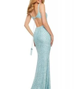 Sherri Hill - 53569 Scoop Long Beaded Sheath Dress