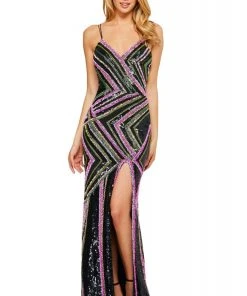 Sherri Hill - 53572 V-Neck Long Beaded Dress