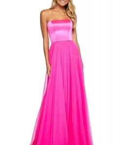 Sherri Hill - 53574 Satin Corset Lace-Up Bodice Long A Line Dress