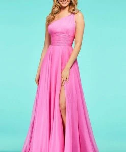 Sherri Hill - 53575 Embellished One Shoulder Chiffon A-Line Dress