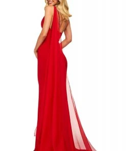 Sherri Hill - 53576 Long One Shoulder High Slit Dress