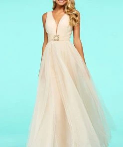 Sherri Hill - 53590 V-Neck A-Line Tulle Dress 7 Sherri Hill - 53590 V-Neck A-Line Tulle Dress