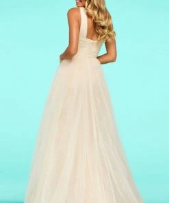 Sherri Hill - 53590 V-Neck A-Line Tulle Dress 6 Sherri Hill - 53590 V-Neck A-Line Tulle Dress
