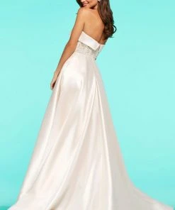 Sherri Hill - 53600 Strapless Lace Corset Bodice A-Line Dress