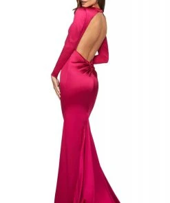 Sherri Hill - 53606 Long Sleeve Fitted Open Back Gown