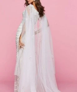 Sherri Hill - 53612 Long Fitted Caped Dress