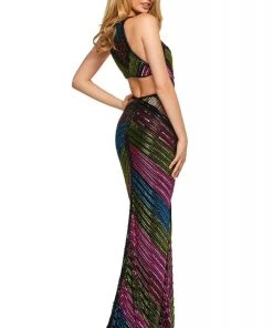 Sherri Hill - 53613 Halter Long Beaded Dress