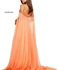 Sherri Hill - 53630 Ruched Beaded Chiffon A-line Dress