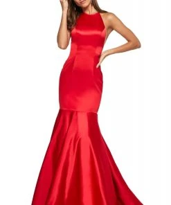 Sherri Hill - 53635 Halter Neck Fitted Mermaid Dress