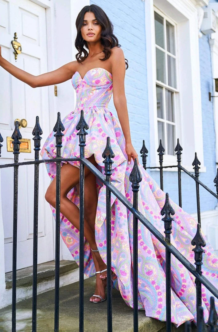 Sherri Hill - 53643 Sweetheart Print High Low Dress 7 Sherri Hill - 53643 Sweetheart Print High Low Dress