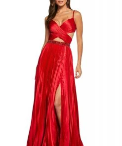 Sherri Hill - 53644 Ruched V-Neck A Line Long Dress