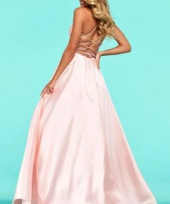 Sherri Hill - 53661 V-Neck Spaghetti Strapped Taffeta Dress