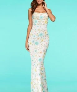 Sherri Hill - 53673 Scoop Beaded Sheath Dress