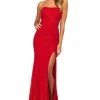 Sherri Hill - 53681 Strapless Lace Trumpet Dress With Slit And Train