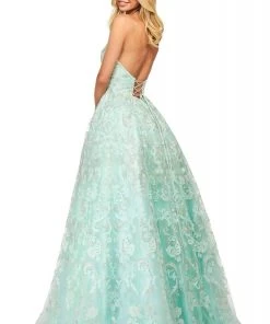 Sherri Hill - 53688 Sequined High Neckline Evening Dress