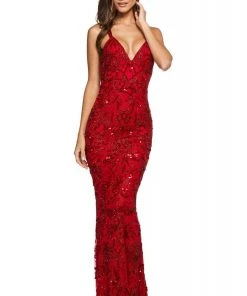 Sherri Hill - 53689 V-Neck Beaded Sheath Dress