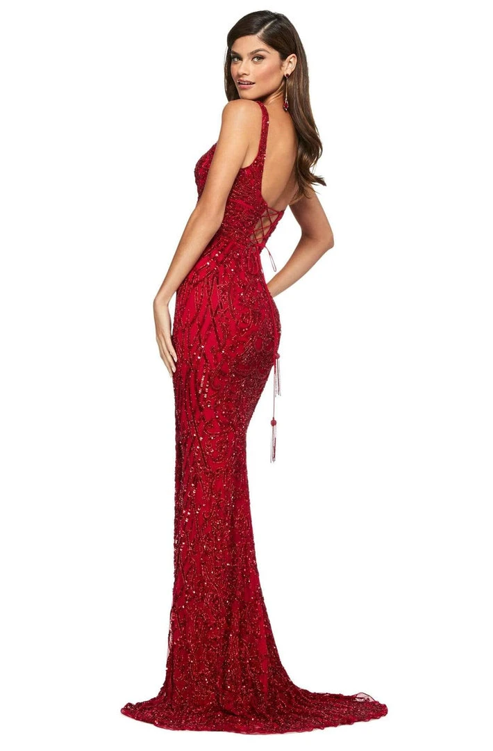 Sherri Hill - 53691 Scoop Back Beaded Fitted Dress 6 Sherri Hill - 53691 Scoop Back Beaded Fitted Dress