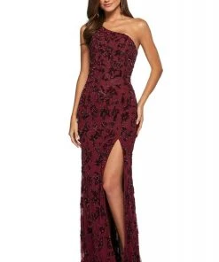 Sherri Hill - 53692 Single Shoulder Evening Dress With Slit