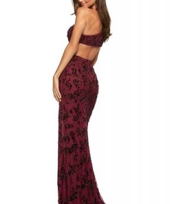 Sherri Hill - 53692 Single Shoulder Evening Dress With Slit