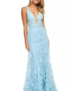 Sherri Hill - 53695 V-Neck Beaded A-Line Dress