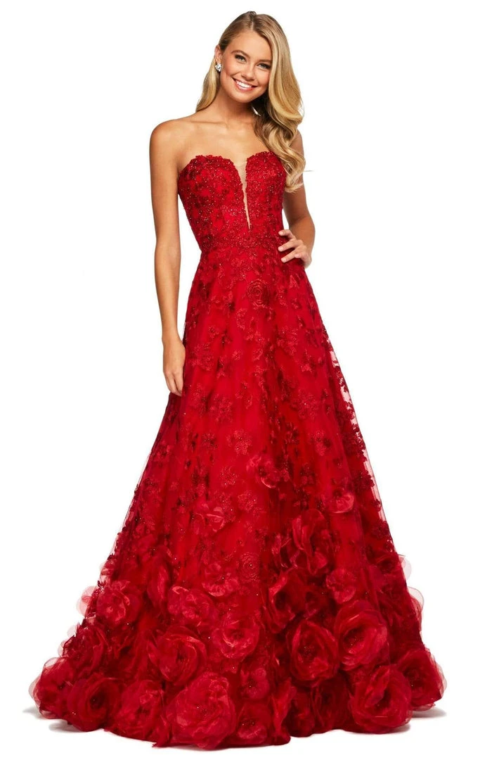 Sherri Hill - 53714 Strapless Applique A-Line Dress 3 Sherri Hill - 53714 Strapless Applique A-Line Dress