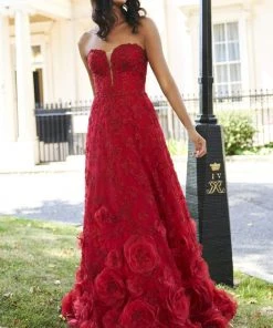 Sherri Hill - 53714 Strapless Applique A-Line Dress 7 Sherri Hill - 53714 Strapless Applique A-Line Dress