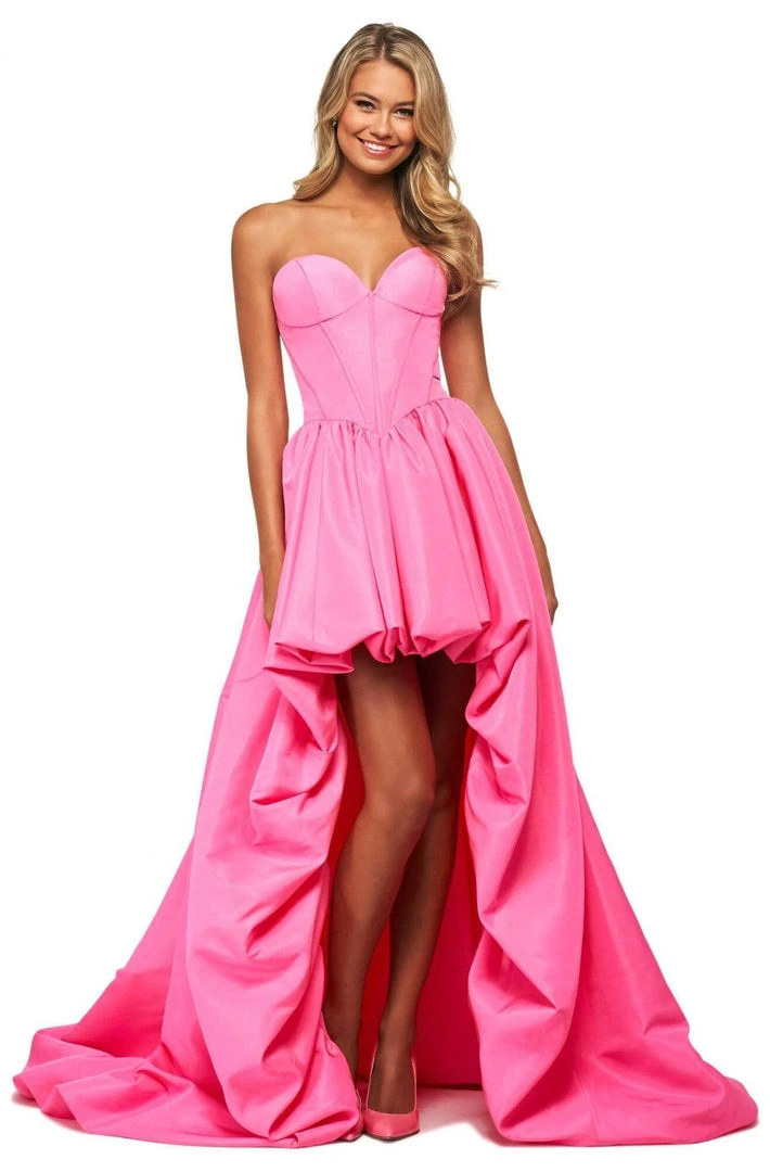 Sherri Hill - 53719 Sweetheart Bustier High-Low A-Line Dress 3 Sherri Hill - 53719 Sweetheart Bustier High-Low A-Line Dress