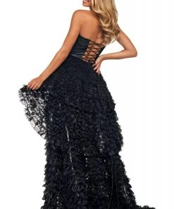 Sherri Hill - 53720 Ruffled Strapless High-Low Dress