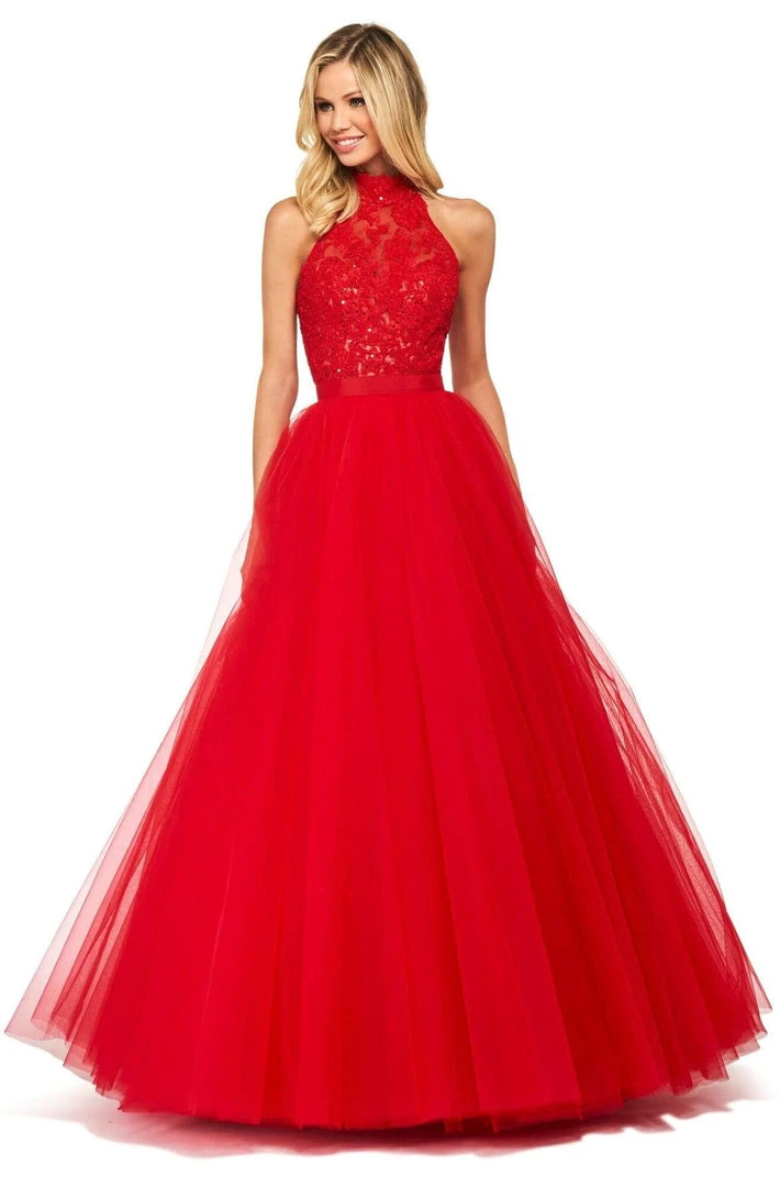 Sherri Hill - 53727 High Halter Open Back Ballgown 5 Sherri Hill - 53727 High Halter Open Back Ballgown