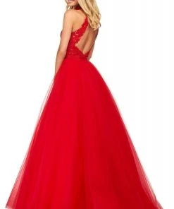 Sherri Hill - 53727 High Halter Open Back Ballgown