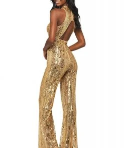 Sherri Hill - 53729 High Neck Fully Beaded Fitted Jumpsuit