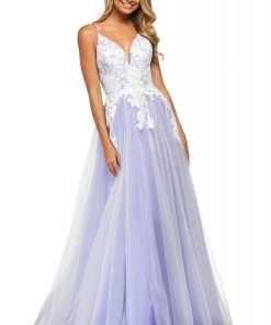 Sherri Hill - 53730 Plunging V-Neck A Line Dress