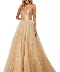 Sherri Hill - 53747 Semi-Sweetheart Strapless Glitter Tulle Dress