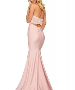 Sherri Hill - 53751 Strapless Applique Trumpet Dress