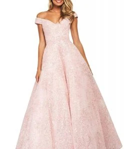 Sherri Hill - 53758 Cap Sleeve Sequins Ballgown Dress