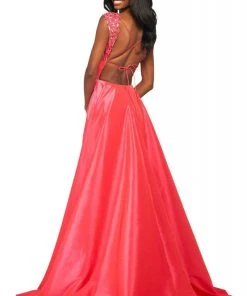 Sherri Hill - 53767 Beaded Plunging V-Neck A-Line Dress