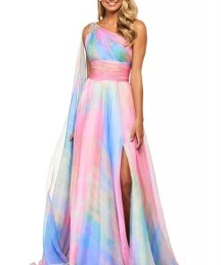 Sherri Hill - 53768 Single Shoulder Chiffon A-Line Dress