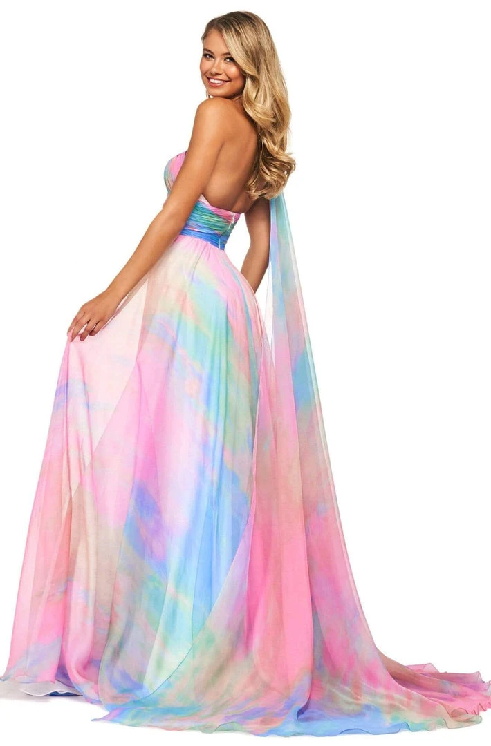 Sherri Hill - 53768 Single Shoulder Chiffon A-Line Dress 4 Sherri Hill - 53768 Single Shoulder Chiffon A-Line Dress