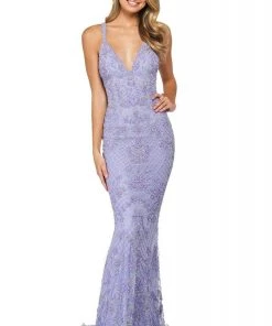 Sherri Hill - 53788 Beaded V-Neck Fitted Long Dress 8 Sherri Hill - 53788 Beaded V-Neck Fitted Long Dress