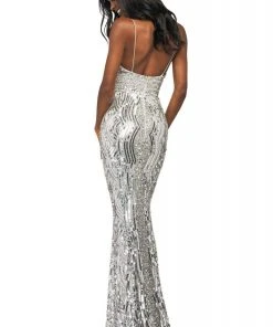 Sherri Hill - 53795 Sequins Beaded V-Neck Evening Dress
