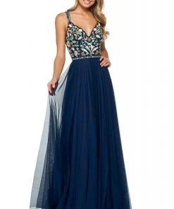 Sherri Hill - 53803 Crisscross Strapped Beaded A-Line Dress